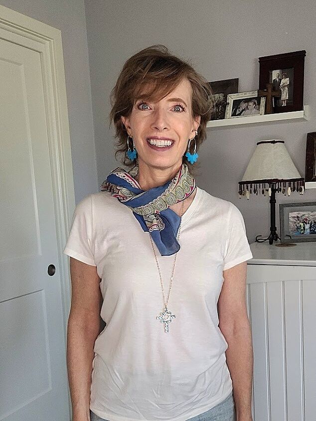 Layer a scarf and necklace