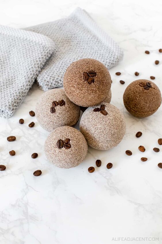 diy coffee bath bombs, A bath bomb emulsifier is required to make these homemade bath bombs