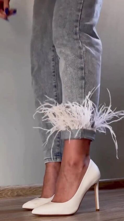grab some feathers and upgrade your entire look, Feather jeans