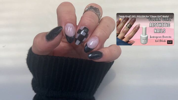 how to diy quirky wednesday addams nails, Wednesday Addams nails