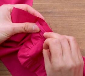 how to diy a cute high collar ruffle blouse, Adding the bias tape