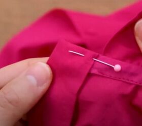 how to diy a cute high collar ruffle blouse, Button plackets