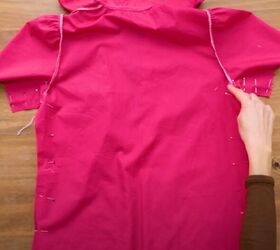 how to diy a cute high collar ruffle blouse, Side and sleeve seams