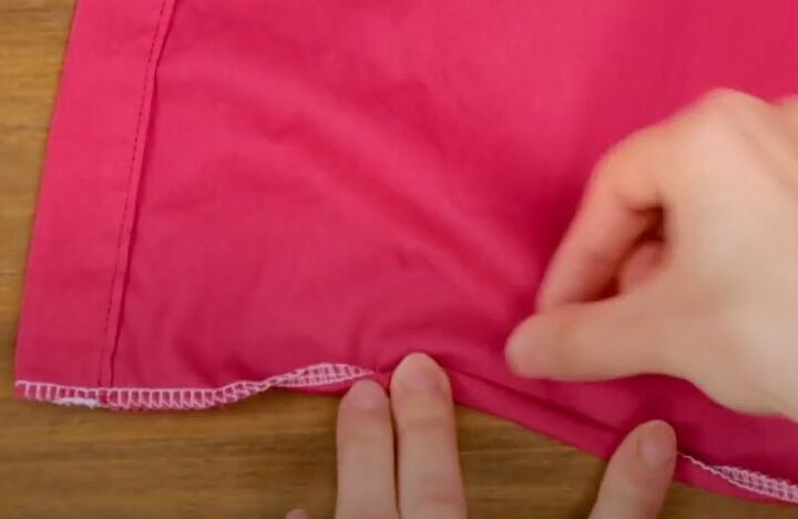 how to diy a cute high collar ruffle blouse, Hem