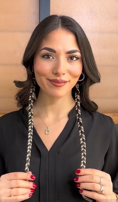 add ribbon to your hair to create this unique look, Ribbon braids