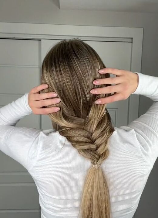 the easiest shortcut to this braided look, Chunky braid hairstyle
