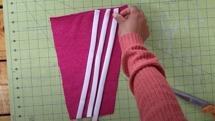 how to diy a cute adidas dupe jacket and skirt set, Adding strips