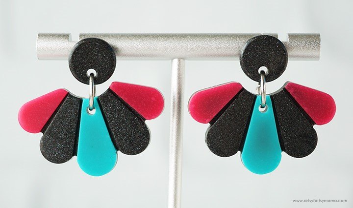 liquid polymer clay earrings with sprinkles