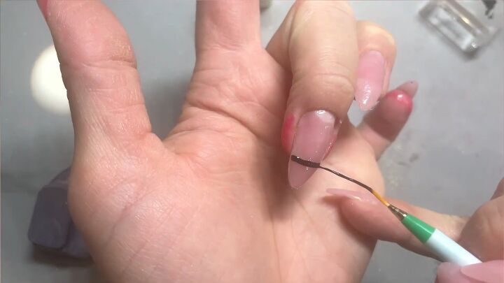 easy chrome french tip nails tutorial, Drawing French tip