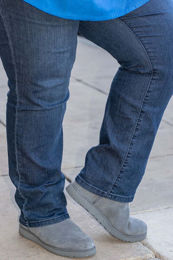 Jeans and grey boots