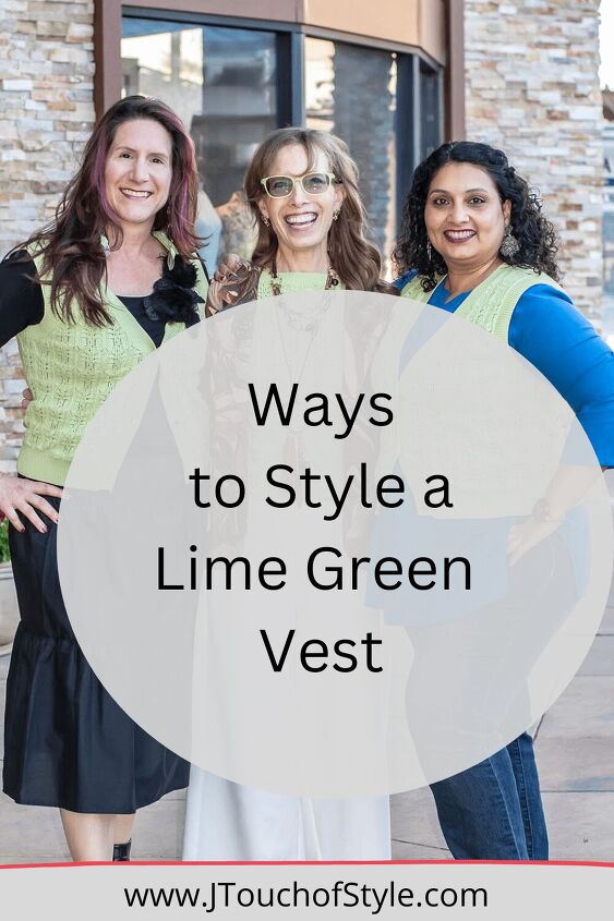 Multiple ways to style lime green vest