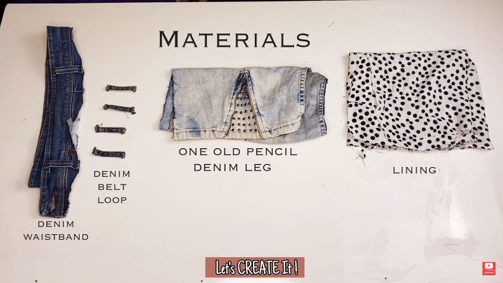 how to diy a cute denim bag from old jeans, Materials