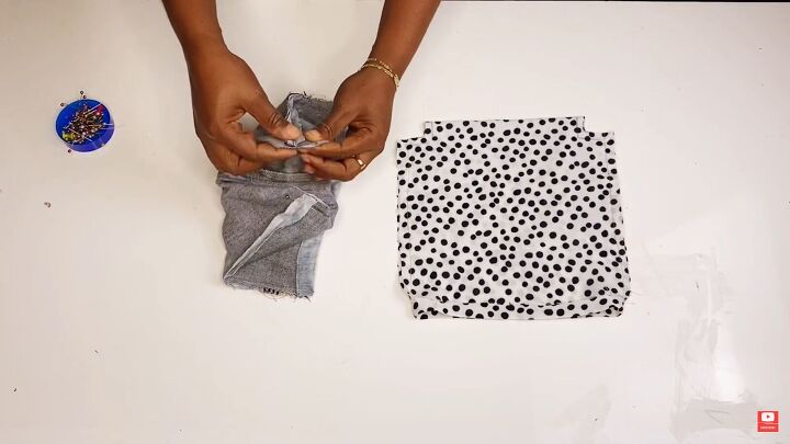 how to diy a cute denim bag from old jeans, Shaping the bag