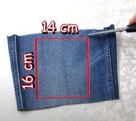 how to diy a cute denim sling bag, Making front pocket