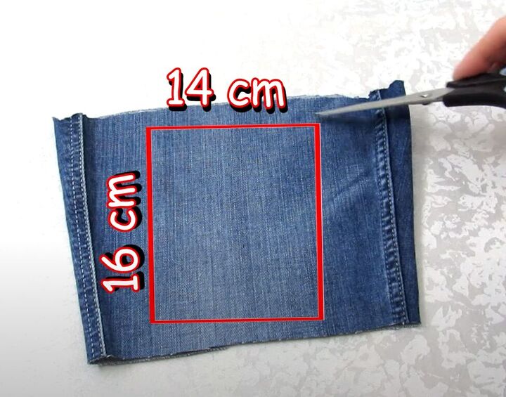 how to diy a cute denim sling bag, Making front pocket