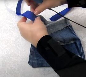 how to diy a cute denim sling bag, Making shoulder strap