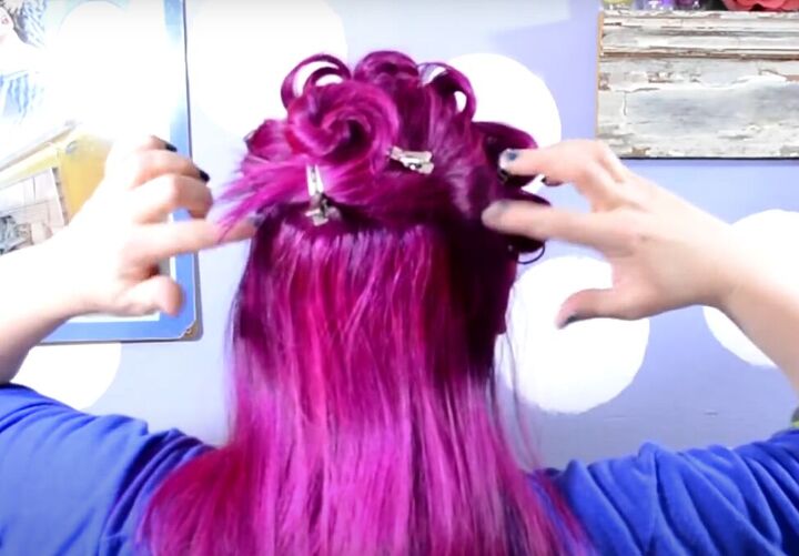 easy romantic curls hairstyle tutorial, Curling back of hair