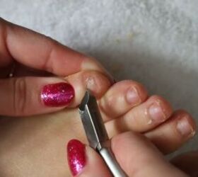 how to paint your toenails diy pedicure tutorial, Clipping cuticle