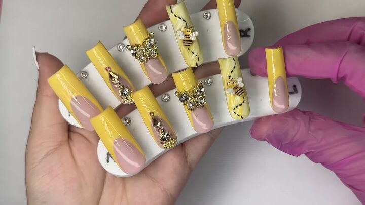 how to create cute french tip yellow nails for spring, Yellow spring nail designs
