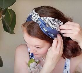 3 classy vintage head scarf styles, Style 2 Knotted bow hairscarf