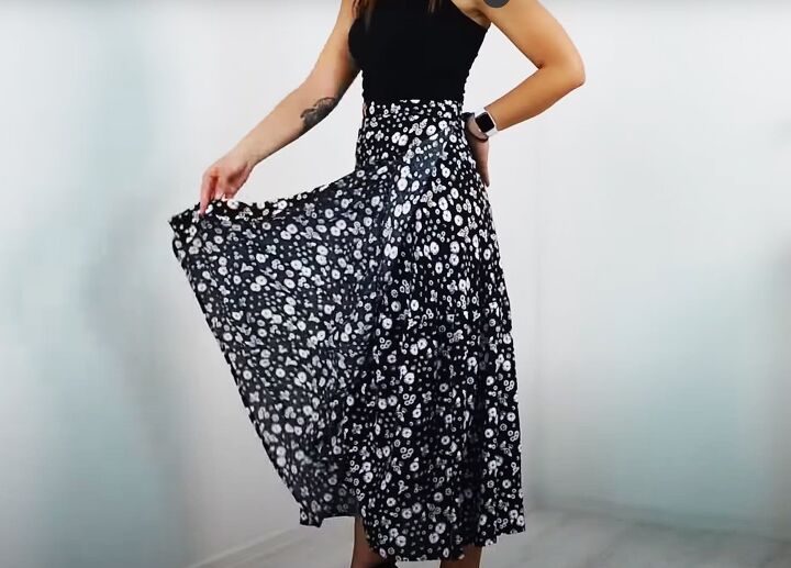 how to diy a cute maxi skirt 8 ways to style it, Ways to tie your DIY maxi skirt