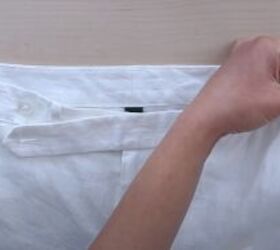 how to upcycle cute ruffle pants, Preparing the waistband