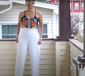 how to upcycle cute ruffle pants, Upcycled pants