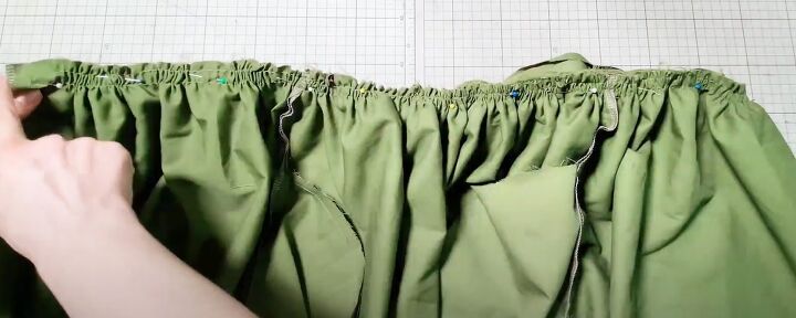 how to diy a beginner friendly midi skirt, Attaching waistband
