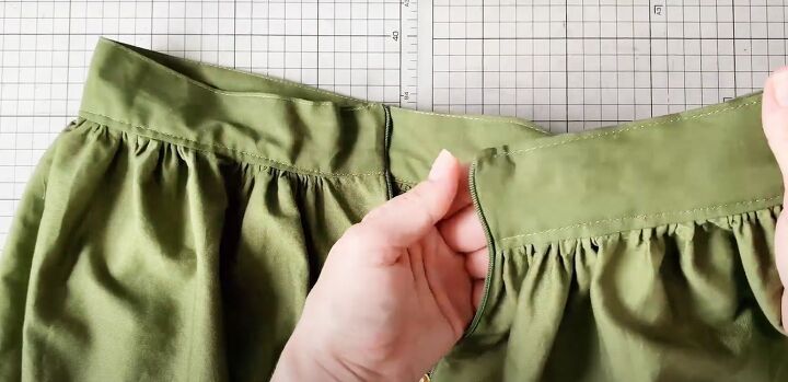 how to diy a beginner friendly midi skirt, Finishing waistband