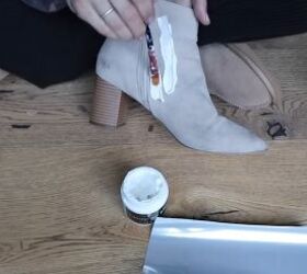 how to diy awesome metallic silver shoes and a cute metallic top, Applying gel