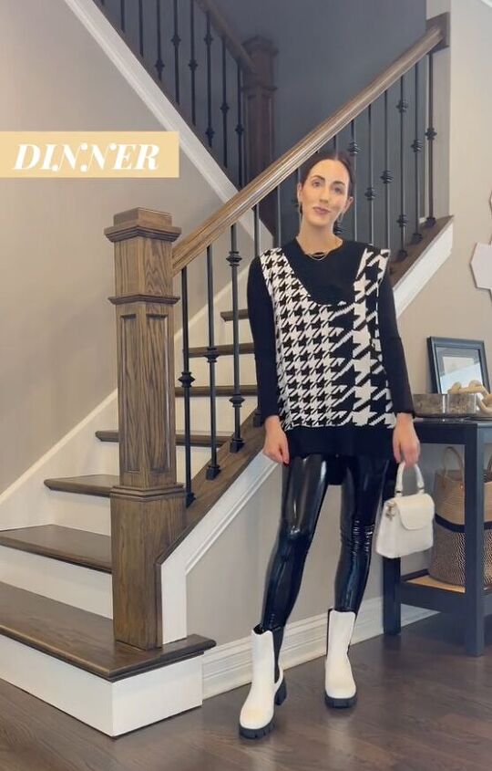3 ways to style patent leather leggings, Dinner outfit