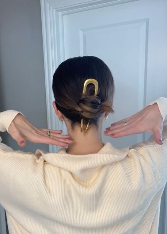this is going to be the next big hair accessory, Low bun hairstyle
