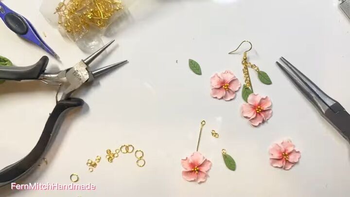 how to diy cute blossom earrings, Attaching earring hardware