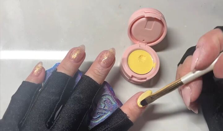 nail stamping tutorial how to do easy flower nail art, Applying gel cream