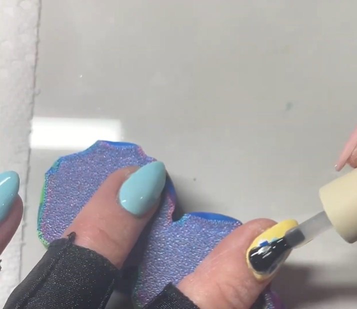 nail stamping tutorial how to do easy flower nail art, Applying gel base