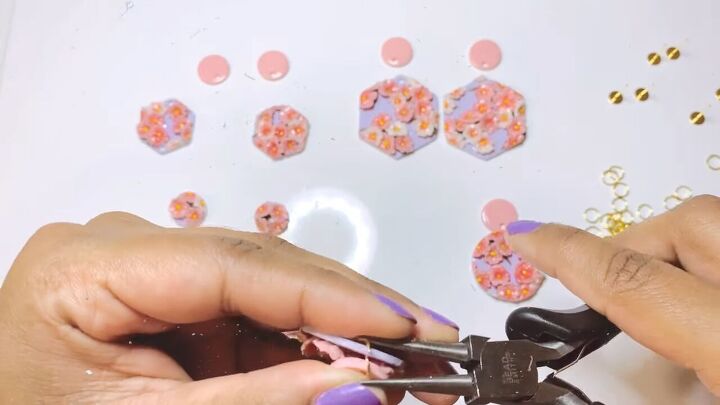 how to diy cute blossom earrings for spring, Attaching earring hardware