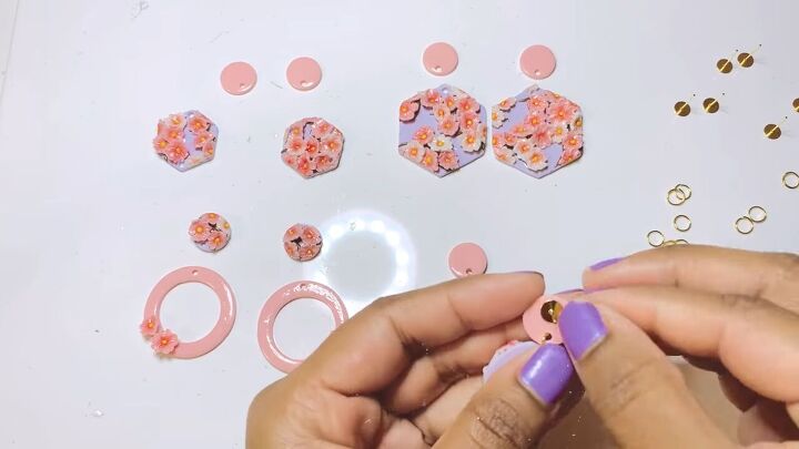 how to diy cute blossom earrings for spring, Attaching earring hardware