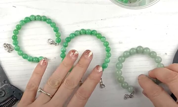 how to diy an easy green beaded bracelet, Green beaded bracelets