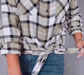 tie your flannel like this instead, Tightening