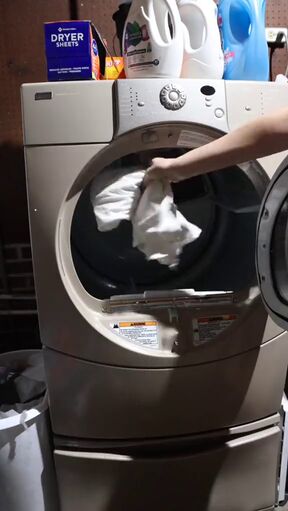 try this brilliant hack to steam your clothes, Putting clothes in the dryer