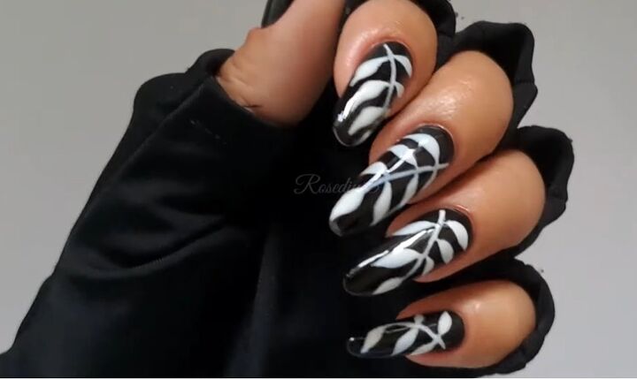 cute and easy black and white nail design for 2023, Black and white nail design 2023