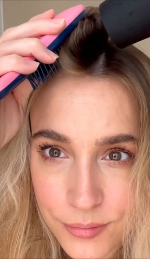 this easy hair hack gives your hair more volume, Blow drying hair