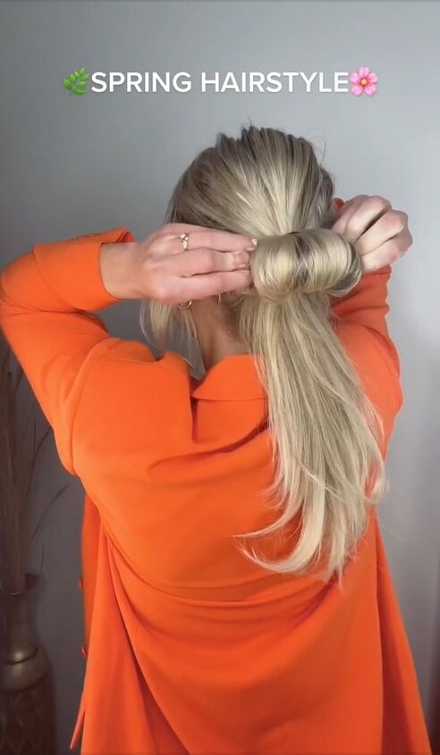 try this easy hack for the perfect bun this spring, Creating bun