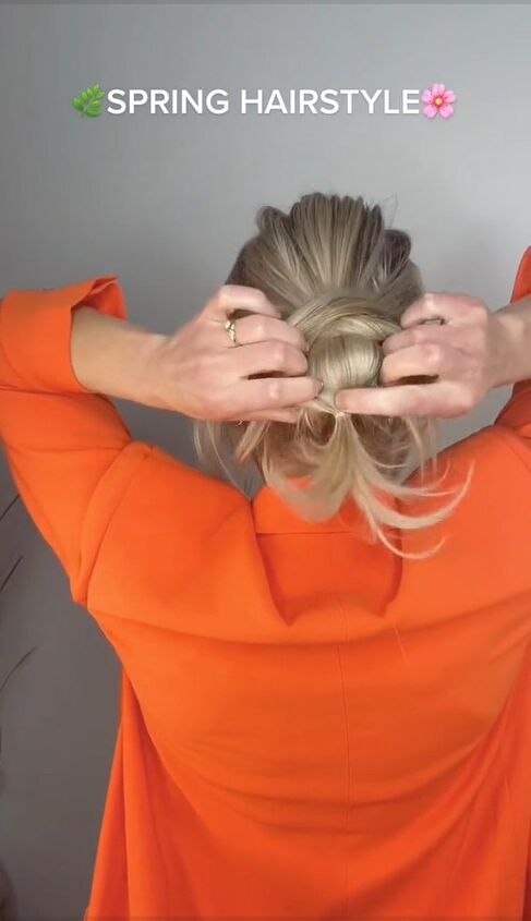 try this easy hack for the perfect bun this spring, Putting bun through hole