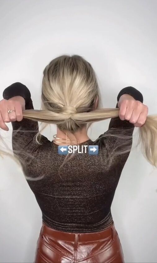 this is the easiest way to get the rope braid look, Splitting hair
