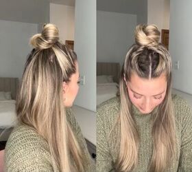 Easy Half-up Twist Bun Hairstyle Tutorial