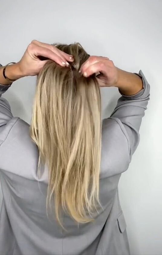 simple hack for lifting your ponytail, Finishing ponytail