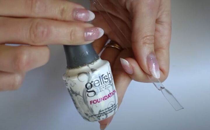 easy french ombre gel nails tutorial, Applying base