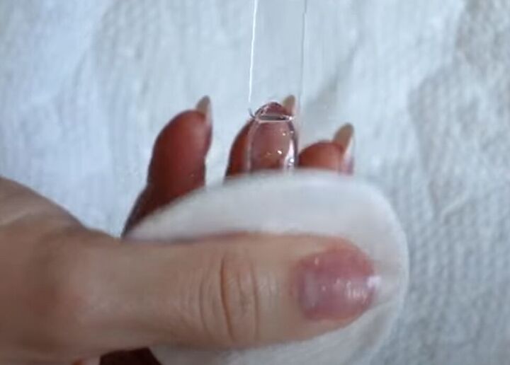 easy french ombre gel nails tutorial, Wiping nails