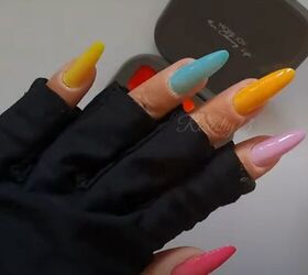 how to diy these super cute and bright nails for summer, Painted nails